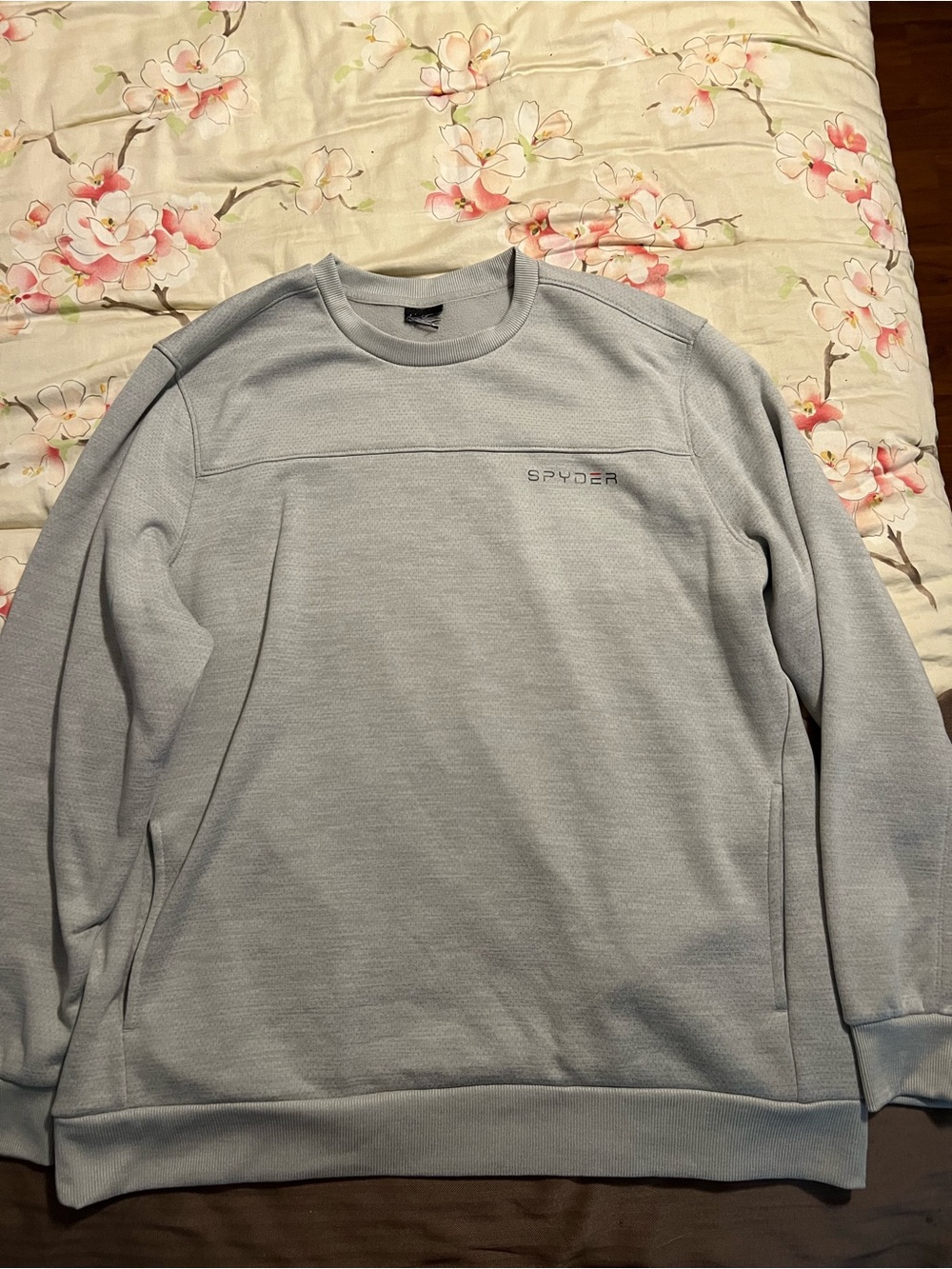 Spyder Active Men's Fleece Crewneck Pullover Sweatshirt Logo Gray XL